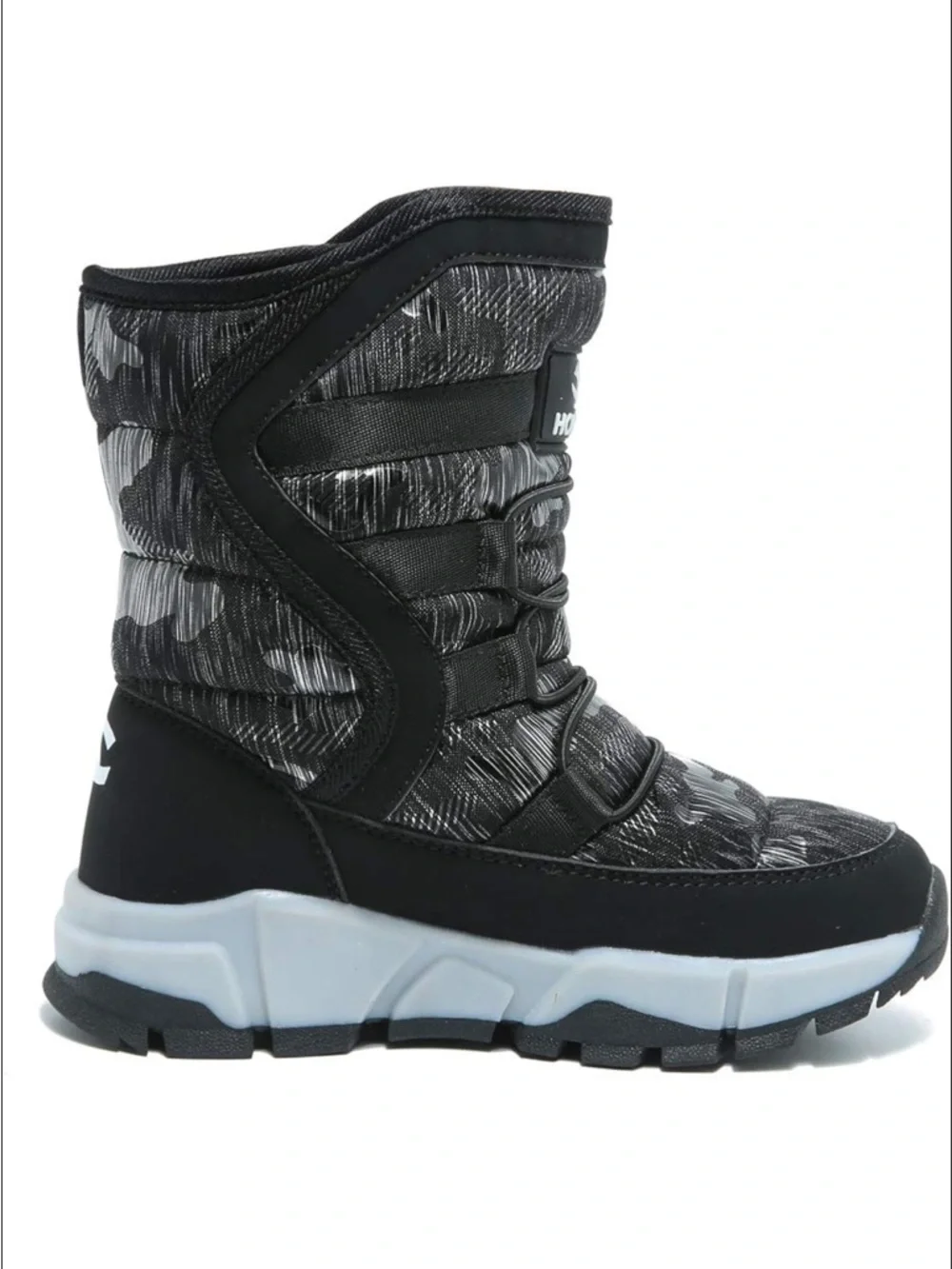 Boys Snow Boots Outdoor Waterproof Winter Kids Shoes Big Kid 5.5, Black 939
